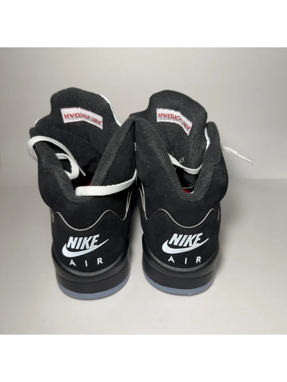 Nike Air Jordan 5 Retro Sneakers Metallic Black White US Size 9 with Box